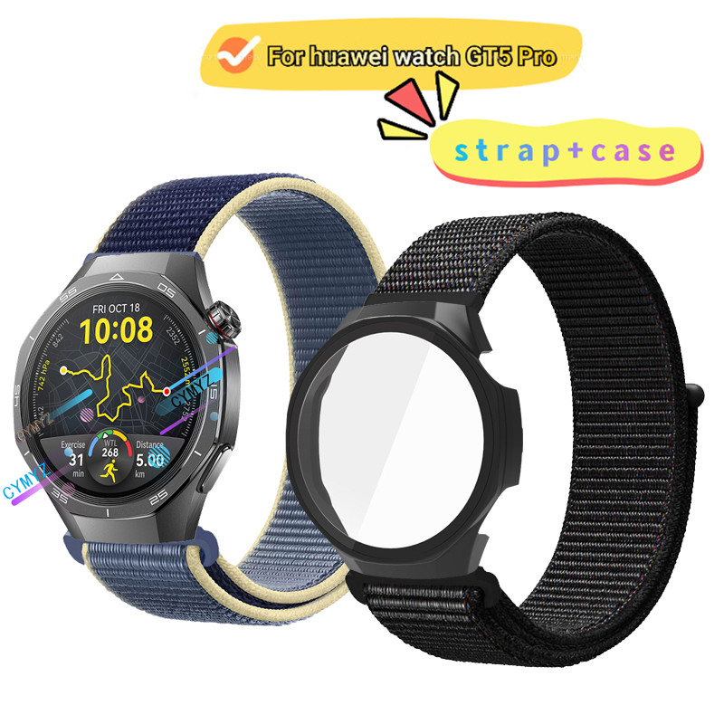 Huawei นาฬิกา GT5 Pro สายไนลอนสําหรับ huawei watch GT5 Pro 46 มม.41 มม.42 มม.สายรัดข้อมือกีฬา huawei watch GT5 Pro กรณีป้องกันหน้าจอ