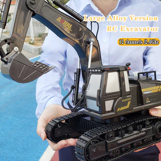 รถบังคับ รถบรรทุกหัวเหล็ก โลหะผสม RC รีโมท 8ช่อง พร้อมรีโมทคอนโทรล แสงและเสียง ยานพาหนะ ของเล่นเด็ก