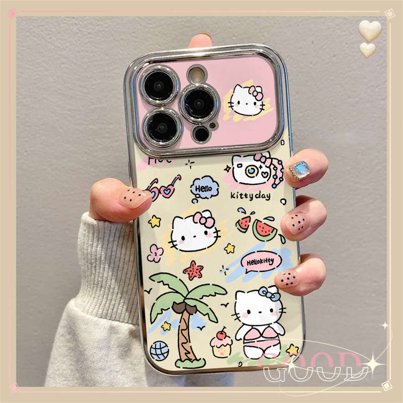 GOOD ส่งจากไทย เคสโทรศัพท์มือถือนิ่ม เคสไอโฟน กันกระแทก สําหรับ iPhone 15 14 13 12 11 Promax 7 8Plus XR XSMax Kitty