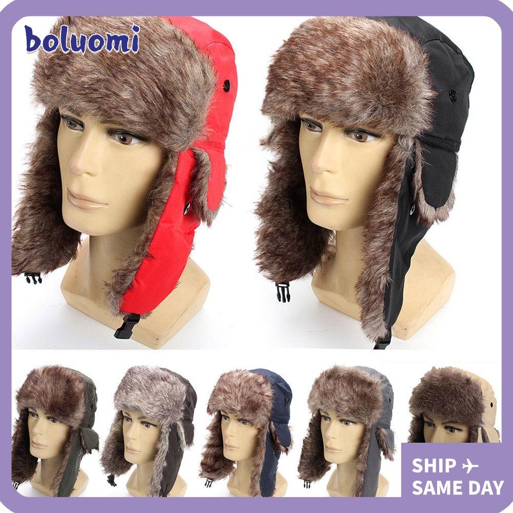 Bolumi รัสเซีย Ushanka Fur ผู้ชายผู้หญิงหมวกฤดูหนาวที่อบอุ่น