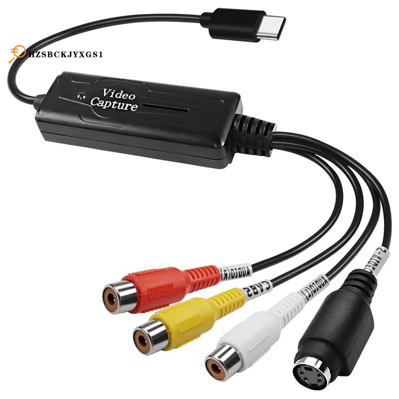 [hzsbckjyxgs1]1 Pcs RCA AV เป็น USB C Converter 1 Channel AV NTSC PAL Video S Video/Composite to USB