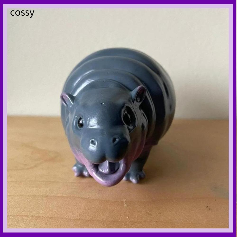 Cossy Hippo ตุ๊กตาเรซิ่น, หมูเด้ง Pygmy Hippopotamus เครื่องประดับ, Kawaii โต๊ะตกแต่งบ้านรูปปั้นเรซิ