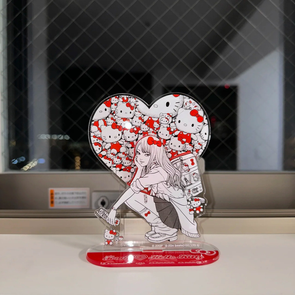 ใหม่ Fujiang x Sanrio Co-Branded Junji Ito Junji พวงกุญแจที่สวยงามยืนยี่ห้อ ins เครื่องประดับ Fenggu