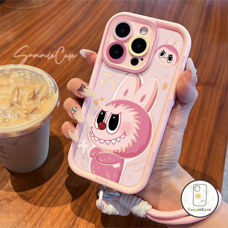 คู่รัก เคส Oppo A5s A58 A54 A78 A16K A18 A17K A17 A12 A7A55 A16 A74 A15 A57 A3s A38 A31 Reno 8T 6สีชมพู น่ารักLabubu เคส
