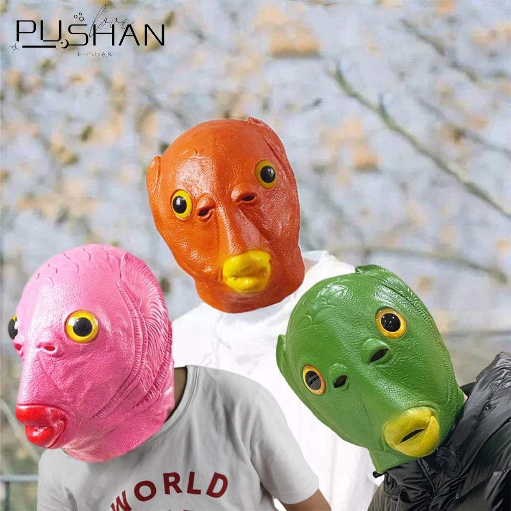 Pushan หัวปลา, Spoof Supplies Latex Carnival Party Headdress, Halloween Adult Funny Makeup Party วันเอพริลฟูล
