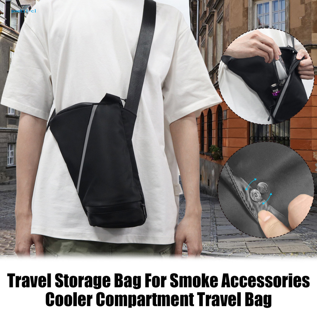 Poetil Cooler ช่องกระเป๋าเดินทาง Crossbody กระเป๋าสะพายสําหรับ Smokers กันน้ํา Crossbody สําหรับ Pea