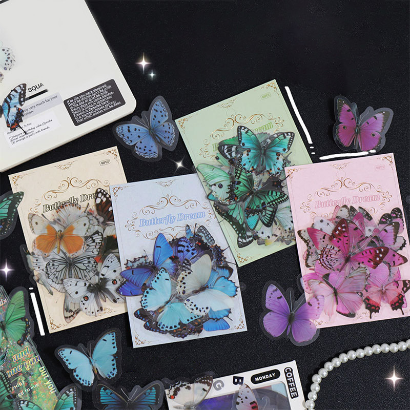 40 ชิ้นแฟนตาซีผีเสื้อ Dream Series สติกเกอร์สมุดภาพ Deco DIY สติกเกอร์ผีเสื้อสติกเกอร์ Pack
