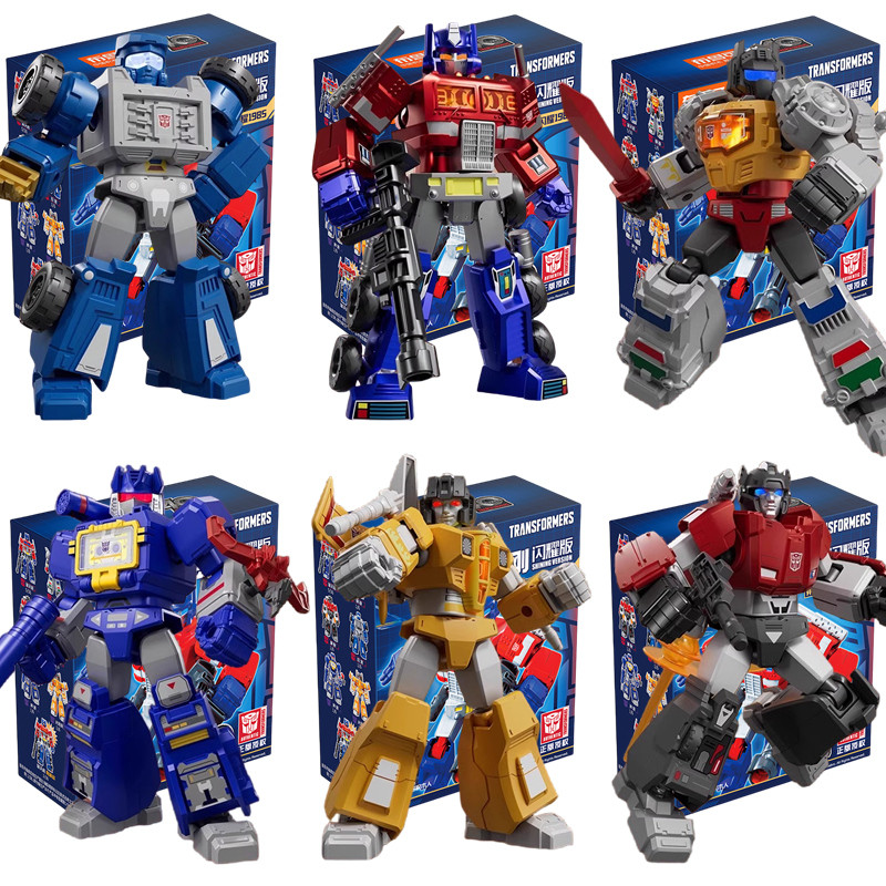 Transformation Building Blocks Optimus Prime Sunstorm Grimlock Sideswipe SHINING VERSION หุ่นยนต์ Action Figure ของเล่นของขวัญ