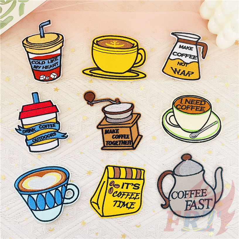 I Need Coffee Iron-on Patch 1 ชิ้น DIY เหล็กบนเย็บป้ายแพทช์ตกแต่งผ้า