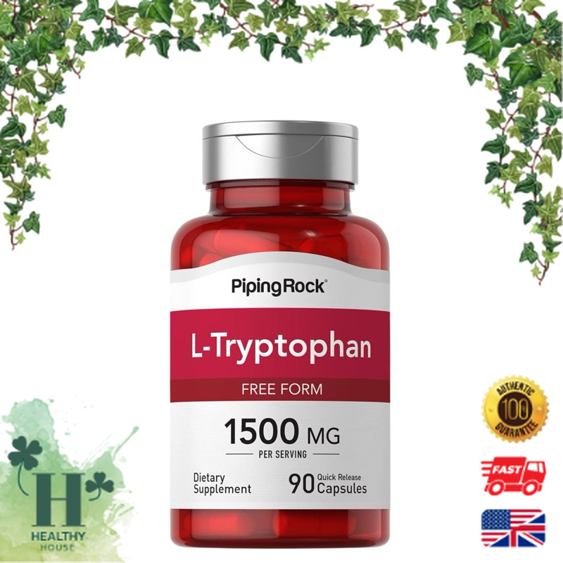 พร้อมส่ง Piping Rock L-Tryptophan 1500 mg | 90 Capsules ทริปโตเฟน เสริมการนอนหลับ