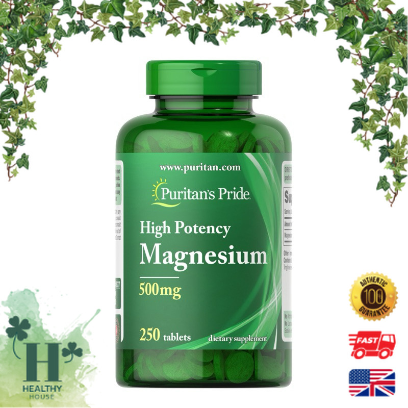 พร้อมส่ง Puritan's Pride High Potency Magnesium 500 mg 100 250 Tablets แมกนีเซียม ช่วยบำรุงกระดูก