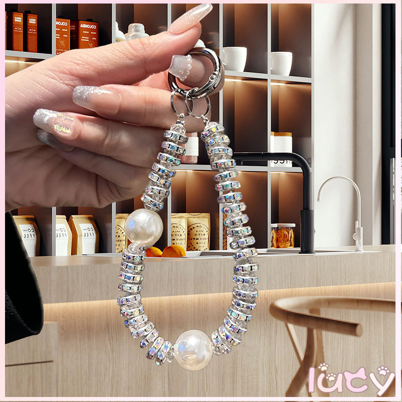 💖Lucy💖เคสโทรศัพท์ เชือกเส้นเล็ก สร้อยข้อมือ ลูกปัดสีสวย หลากสไตล์ หน้ายิ้ม ลูกปัดความรัก ใช้ได้กับสี iPhone