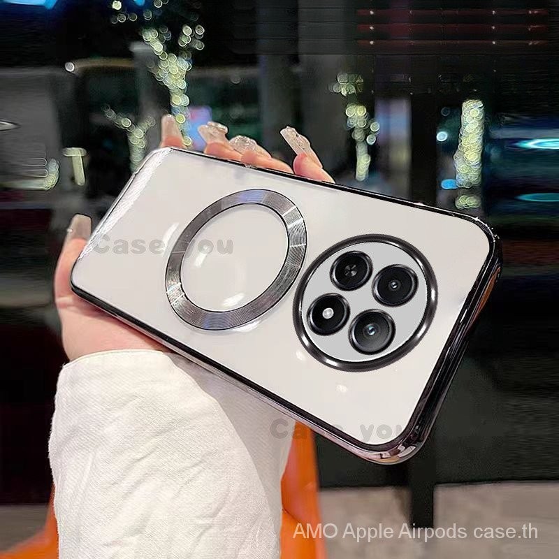 สำหรับ realme 12 4G 5G 12X 12 PLUS 12 Pro PLUS 12 12 Pro Soft Case กันกระแทกแม่เหล็กไฟฟ้าโทรศัพท์มือถือกรณีรวมทุกอย่างขอบ Anti-Fall Soft SHELL nmgf