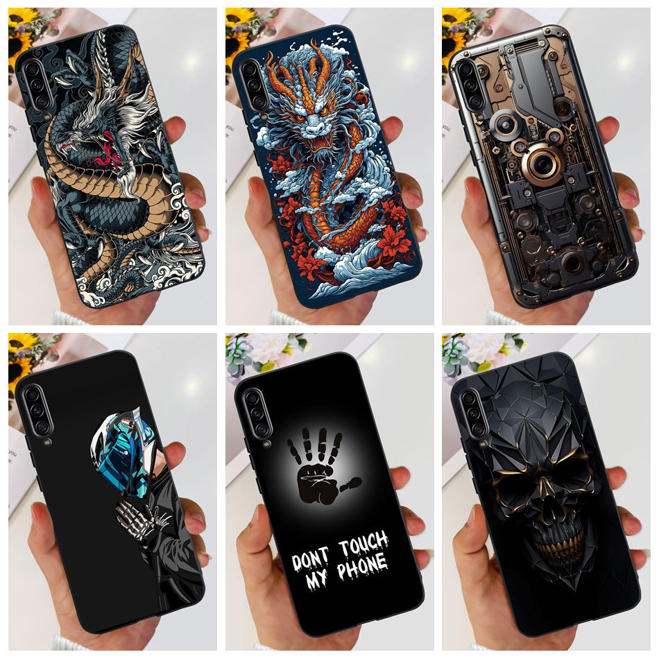 สําหรับ Samsung Galaxy A90 5G Cool Dragon รูปแบบเคสโทรศัพท์ Samsung A90 SM-A908B เคสซิลิโคนสีดํานุ่ม