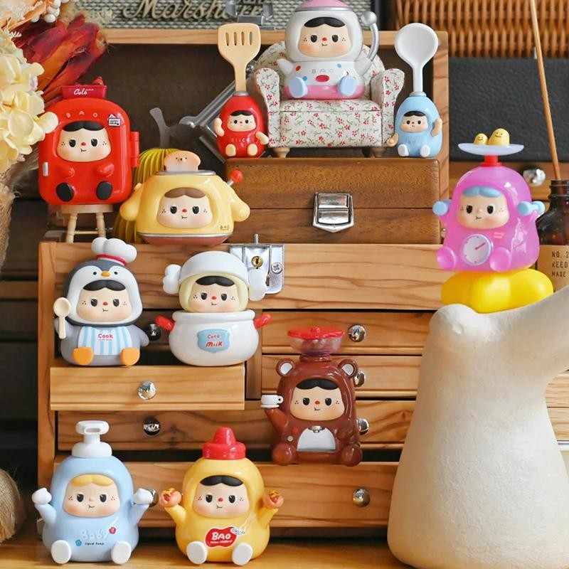 POPMART BaoBao's Small Kitchen ห้องครัวขนาดเล็ก สไตล์ที่เลือกได้ น่ารักตุ๊กตา ของเล่น