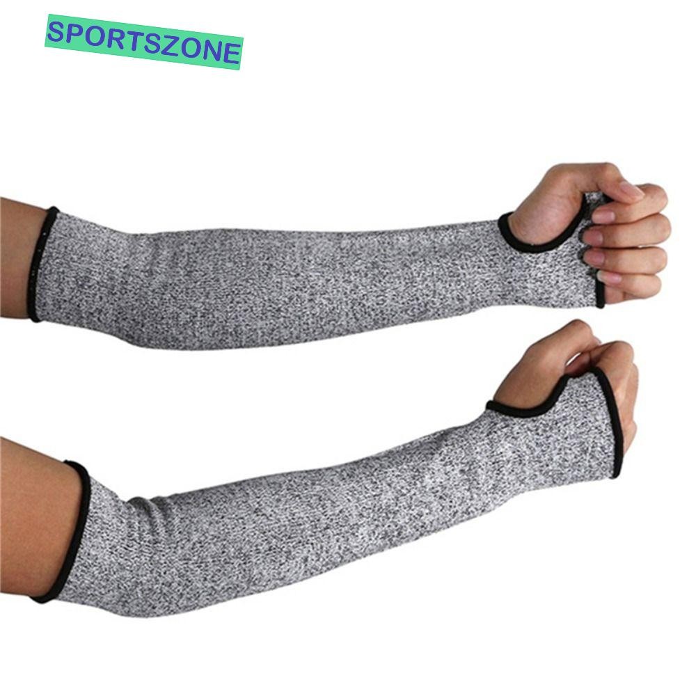Sportszone 5 HPPE ปลอกแขนกันบาด, กันบาด Thumb Hole ความปลอดภัยปลอกแขน, กันกัด 15/20/25/30/35/40/45 ซม. Anti Abrasion Arm Sleeve Cover Construction