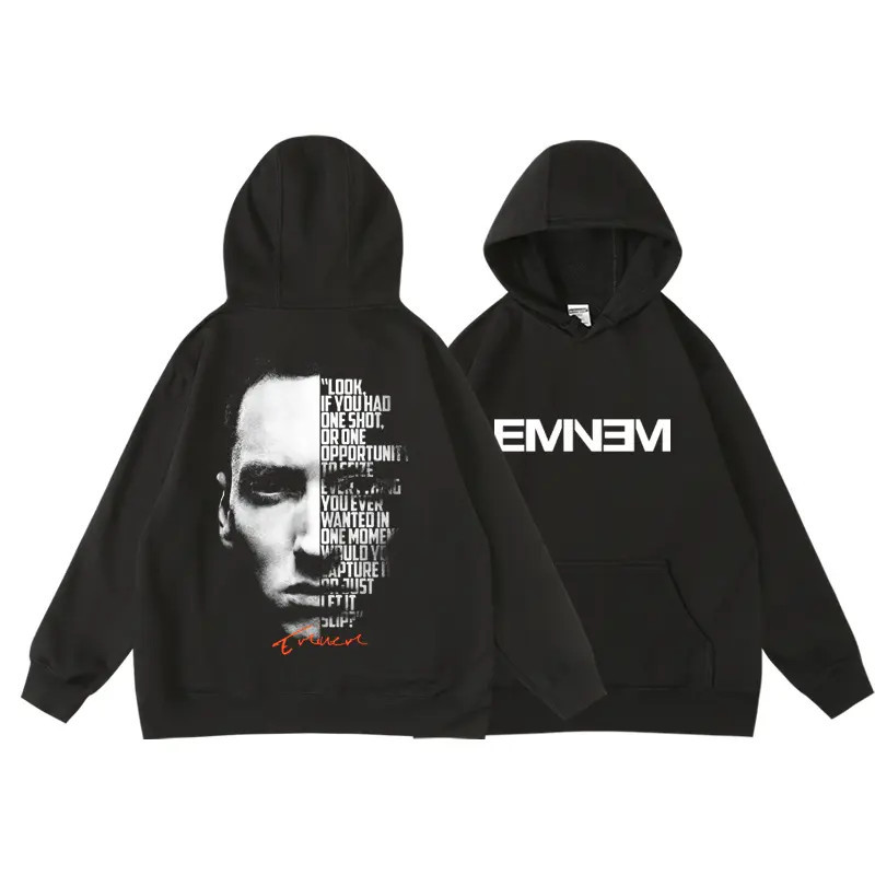 🥳 เสื้อฮู้ด Eminem Pullover Hoodie Cotton Sweatshirt เสื้อกันหนาวคลุมด้วยผ้า M-3XL