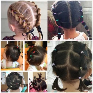 ✨In Stock✨SHIMMERLUX 1000PCS ยางรัดผมแบบใช้แล้วทิ้งยืดหยุ่นยางรัดผมแหวนเด็กผู้หญิง Ponytails ใหม่