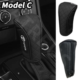 Toyota หุ้มคันเกียร์รถยนต์ PU ปลอกหนัง Shift Handle ฝาครอบ กันลื่น ที่ทนต่อการสึกหรอ Shift Knob ตกแต่งฝาครอบป้องกัน สำหรับ Toyota Fortuner Camry Hilux Revo Yaris ATIV Yaris Cross Veloz Prius Innova Hiace Yaris Corolla Cross CHR Wish