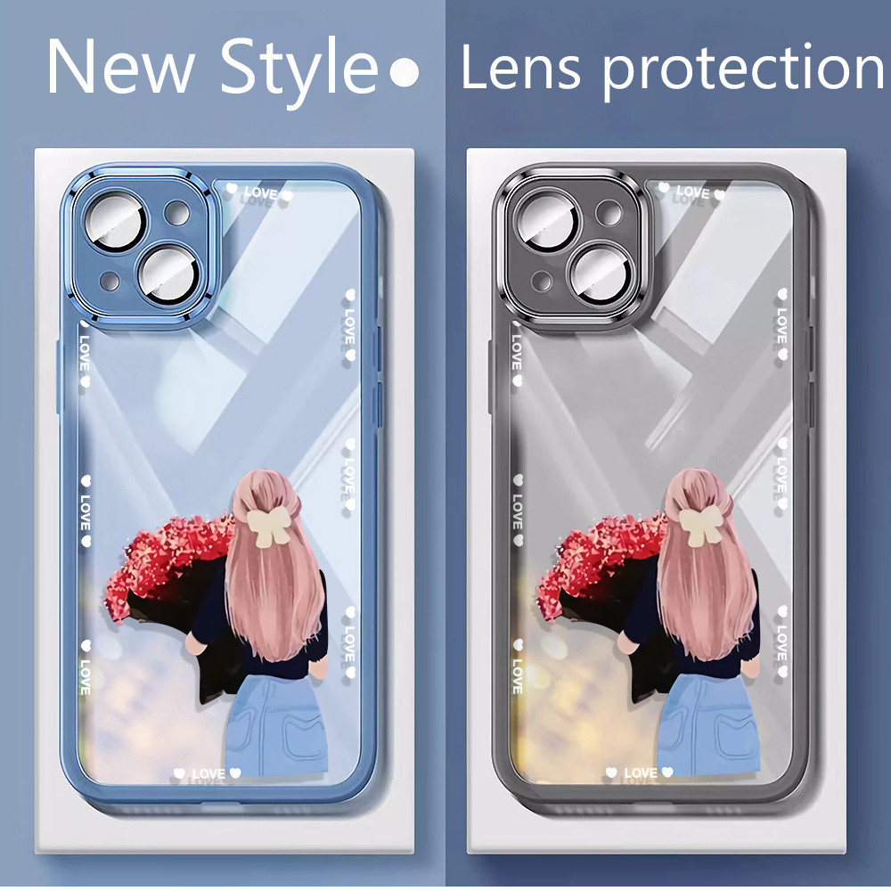 Prefer girls สําหรับ Oppo Reno 10 10pro 9 9pro1111f 11pro 12 12pro12f ปลอก Ultra Thin Clear Soft เคส