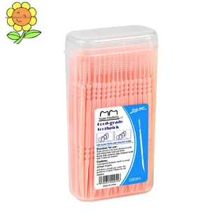 SUNSHOP 100 ชิ้น/กล่อง ไหมขัดฟัน Inter แปรงฟันไม้จิ้มฟัน ดูแลช่องปาก ไหมขัด Pick TH