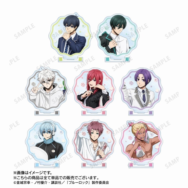 BLUE LOCK แผ่นตกแต่งโต๊ะกิจวัตรยามเช้ายืน Shidou Ryusei คอลเลกชันเครื่องประดับ Hiori You ตุ๊กตาอะคริลิค Mikage Reo รุ่น