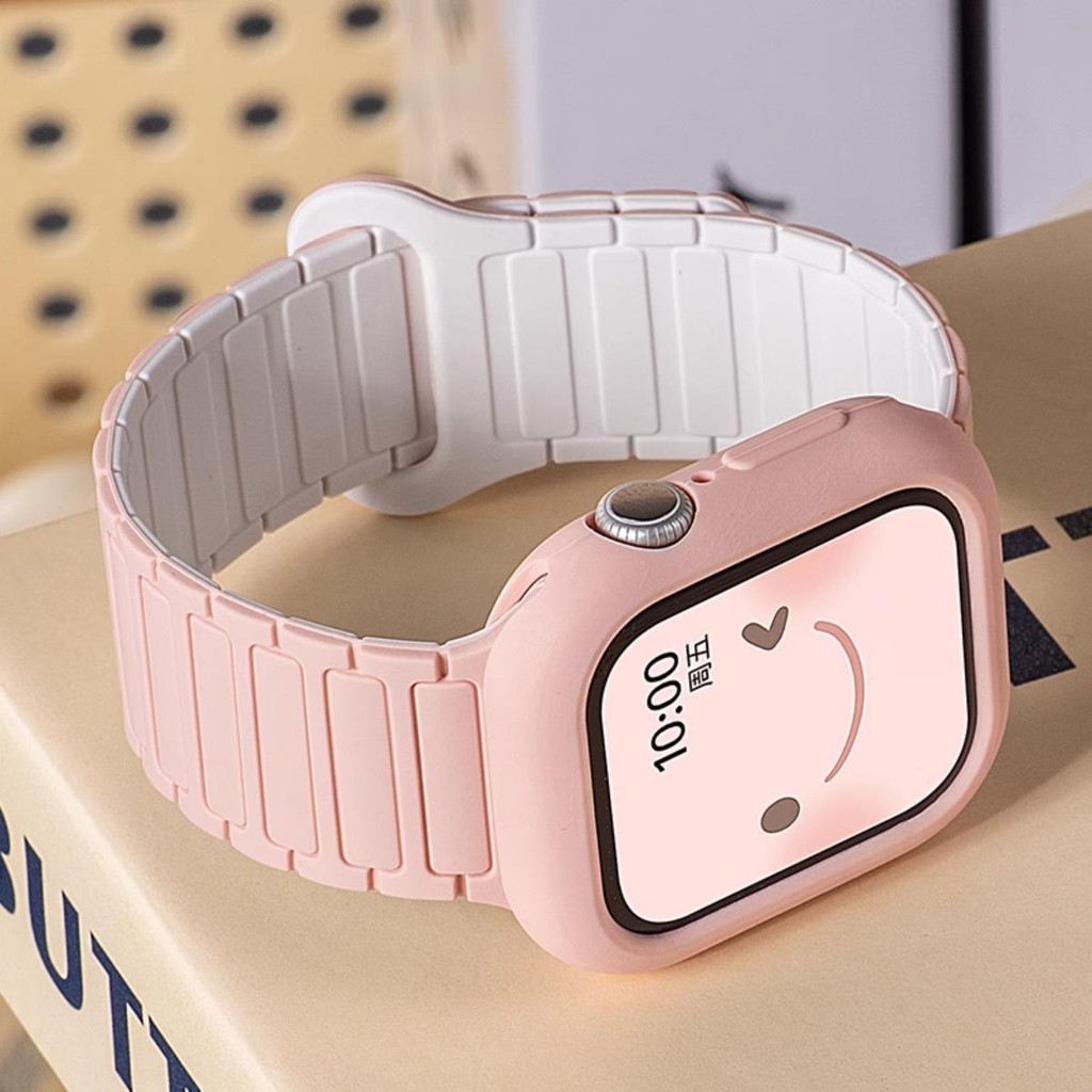 เคสซิลิโคนอ่อนนุ่ม + สายสไตล์ Ins สําหรับ Apple Watch SE 44 มม.40 มม.S6-S10 Ultra 2/1 iWatch 45 มม.42 มม.40 มม.49 มม.
