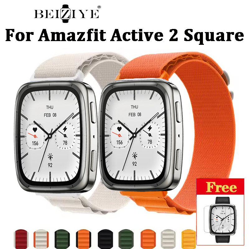 สายไนลอนสําหรับ Amazfit Active 2 Square Smart Watch Band สําหรับ amazfit active 2 Square สร้อยข้อมือ