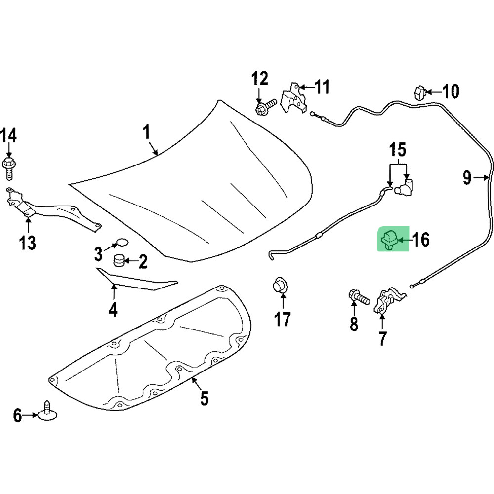 57255CC000 Subaru BRZ ZD8 Hood Stay Clamp Toyota GR86 ZN8 คลิป