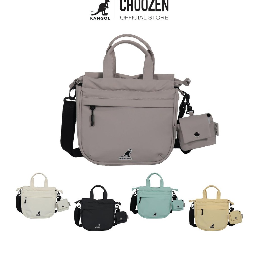 Kangol Shoulder Bag กระเป๋าสะพายข้างแบบเชือกรูด ปักโลโก้ kangol พร้อมกระเป๋าเล็ก 65258707