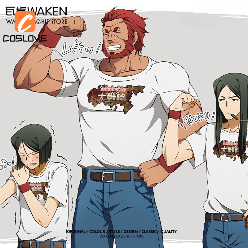 อะนิเมะ Fate UBW Alexander ทุกวันสไตล์เสื้อยืดคอสเพลย์เสื้อผ้าแขนสั้นฤดูร้อนชุดสําหรับผู้ใหญ่เสื้อยื