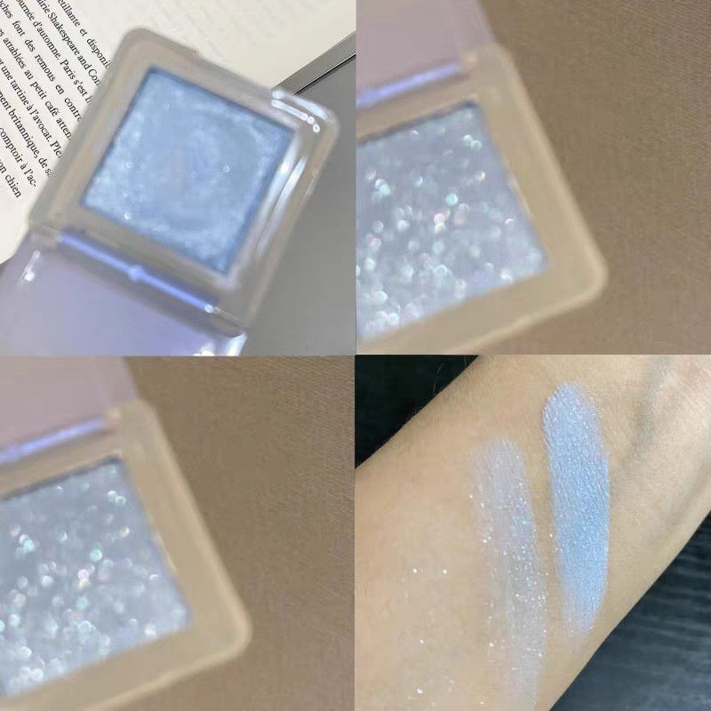 12 สีอัญมณี Diamond Eye Shadow Ice Blue ความอิ่มตัวต่ํา Silver Blue Wet Sequins Eye Shadow Monochrome สีดําตุ๊กตาบาร์บี้สีชมพู Cool Broken Feeling กันน้ํา ราคา ถูกที่สุด ดีลบีเคเค แกลเลอรีภาพที่ 7