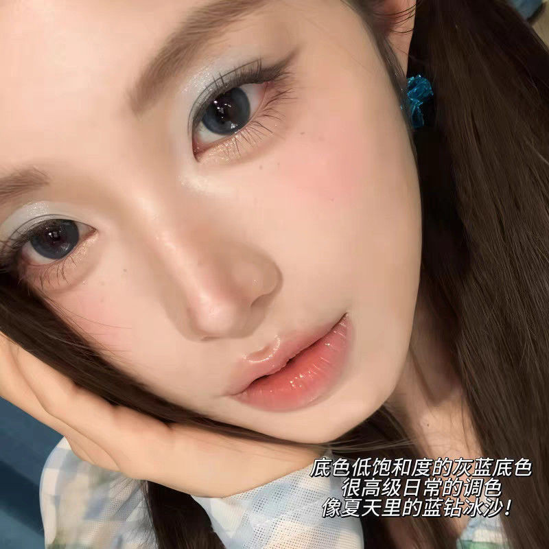 12 สีอัญมณี Diamond Eye Shadow Ice Blue ความอิ่มตัวต่ํา Silver Blue Wet Sequins Eye Shadow Monochrome สีดําตุ๊กตาบาร์บี้สีชมพู Cool Broken Feeling กันน้ํา ราคา ถูกที่สุด ดีลบีเคเค แกลเลอรีภาพที่ 6