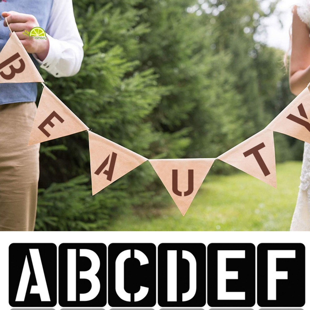 Letter Stencil Kit การประดิษฐ์ตัวอักษร Stencil Pack 42 ชิ้น 3 นิ้ว Letter Stencils พลาสติกตัวอักษรแม