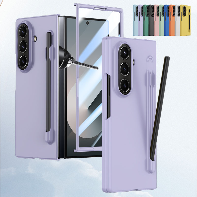 หลายสี Ultra Thin Matte ช่องเสียบปากกาและกรณี Stylus สําหรับ Samsung Galaxy Z พับ 7 Z พับ 6 Z พับ 5 