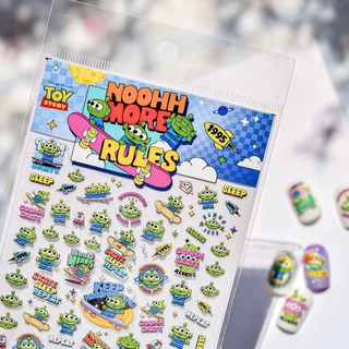 Disney & tomoni Embossed Nails Stickers ins ของแท้แบรนด์ร่วมสไตล์น่ารักสติ๊กเกอร์เครื่องเขียนสร้างสรรค์เด็กชายสามตา