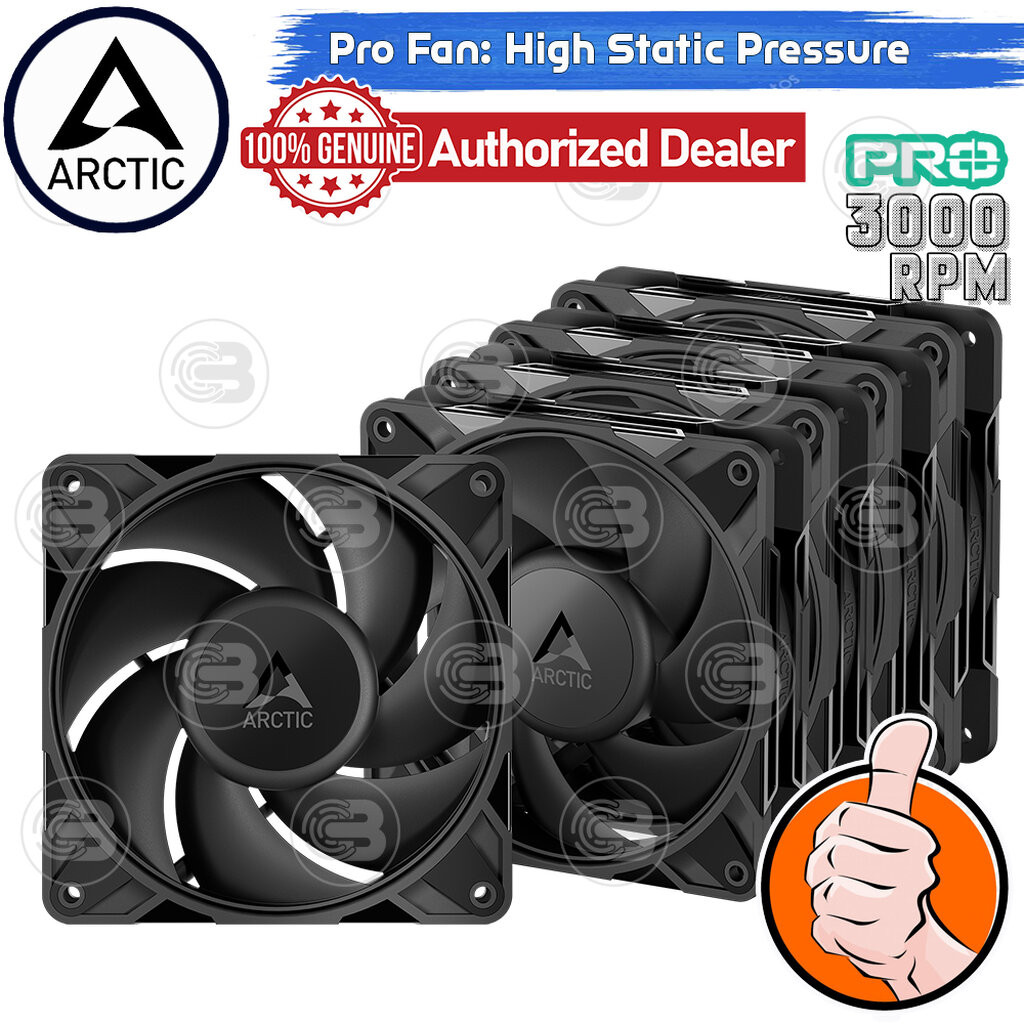 [CoolBlasterThai] ARCTIC P12 PRO PST BLACK (size 120 mm.) X5 Value Pack PC Fan Case ประกัน 6 ปี
