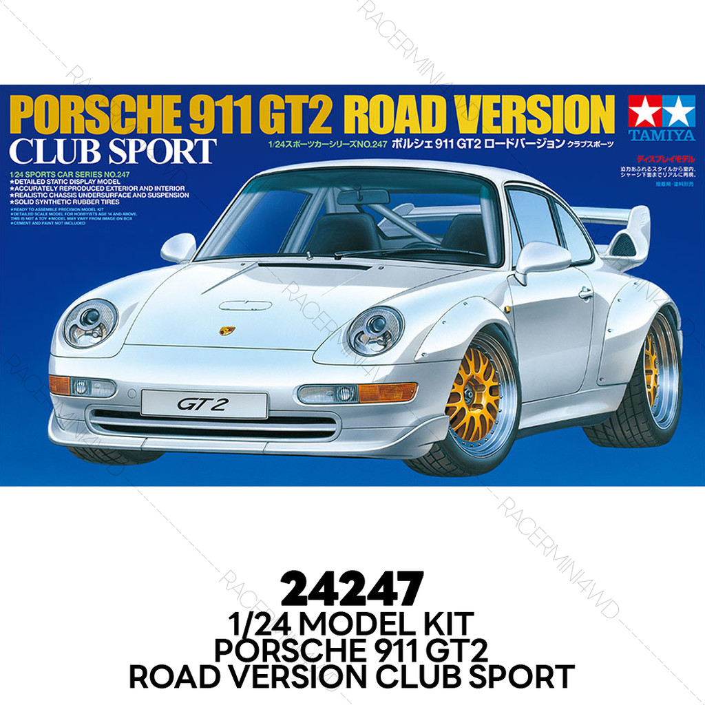TAMIYA 24247 1/24 Model Kit Porsche 911 GT2 Road Version Club Sport