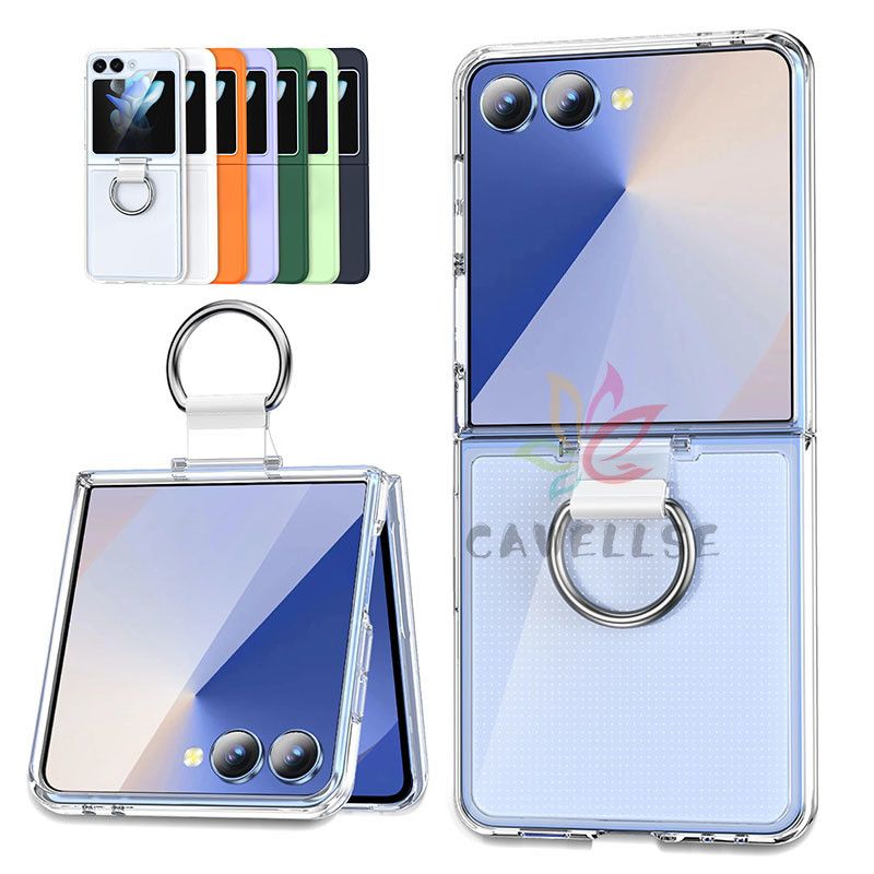 Ultra Thin แหวนสําหรับ Samsung Galaxy Z Flip 7 Z Flip 7FE Z Flip 6 Z Flip 5 Z Flip 4 Z Flip 3 สูงใส 