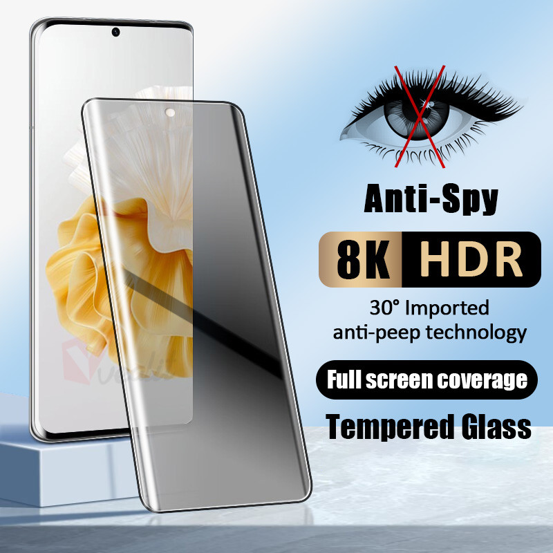 สําหรับ Huawei P60 Art P50 P40 P30 Mate 50 40 30 Pro Nova 8 9 10 11 Ultra Anti-Spy กระจกนิรภัย 3D โค้งตัวป้องกันหน้าจอความเป็นส่วนตัว