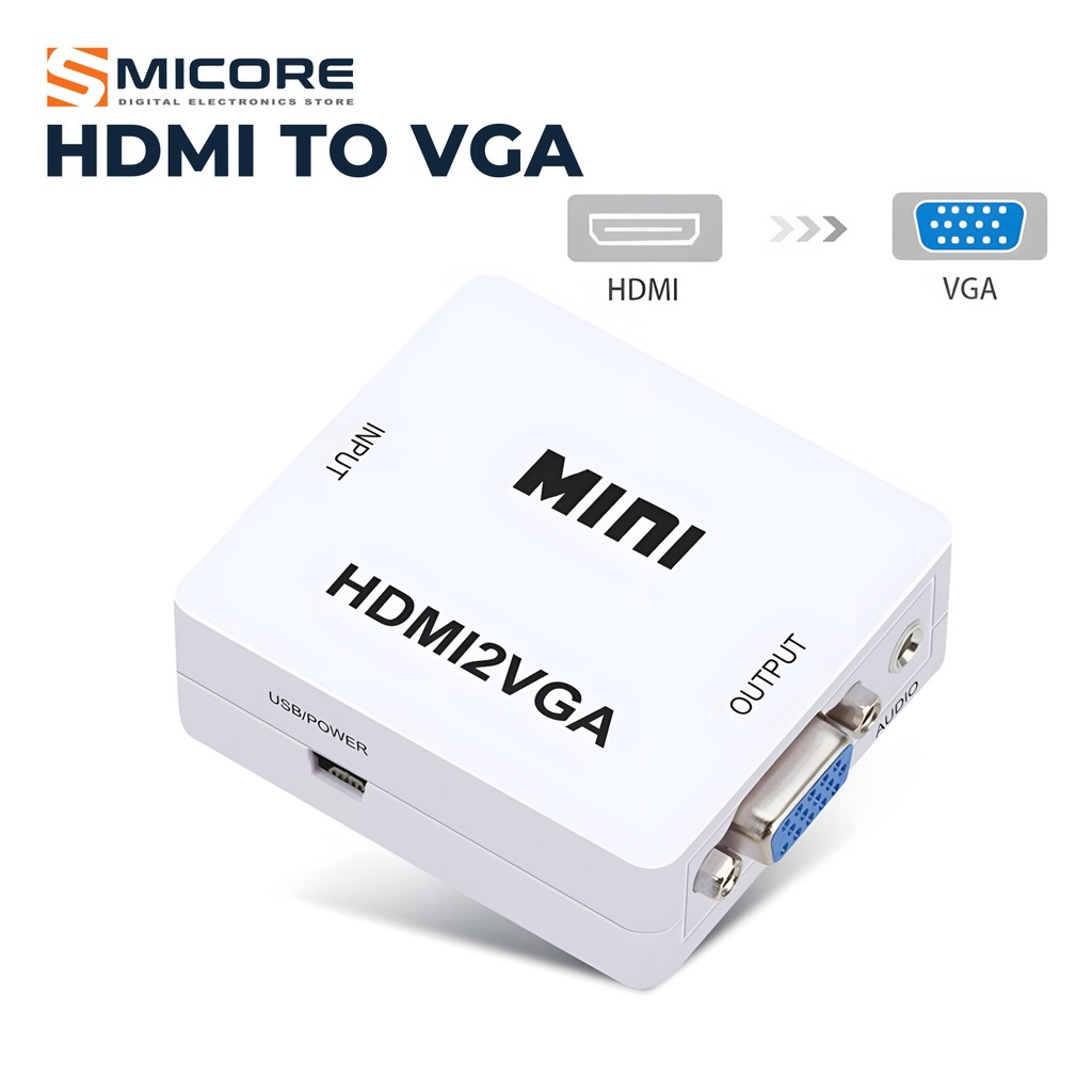 ตัวแปลง HDMI เป็น VGA พร้อมเสียง HDMI2VGA 1080P