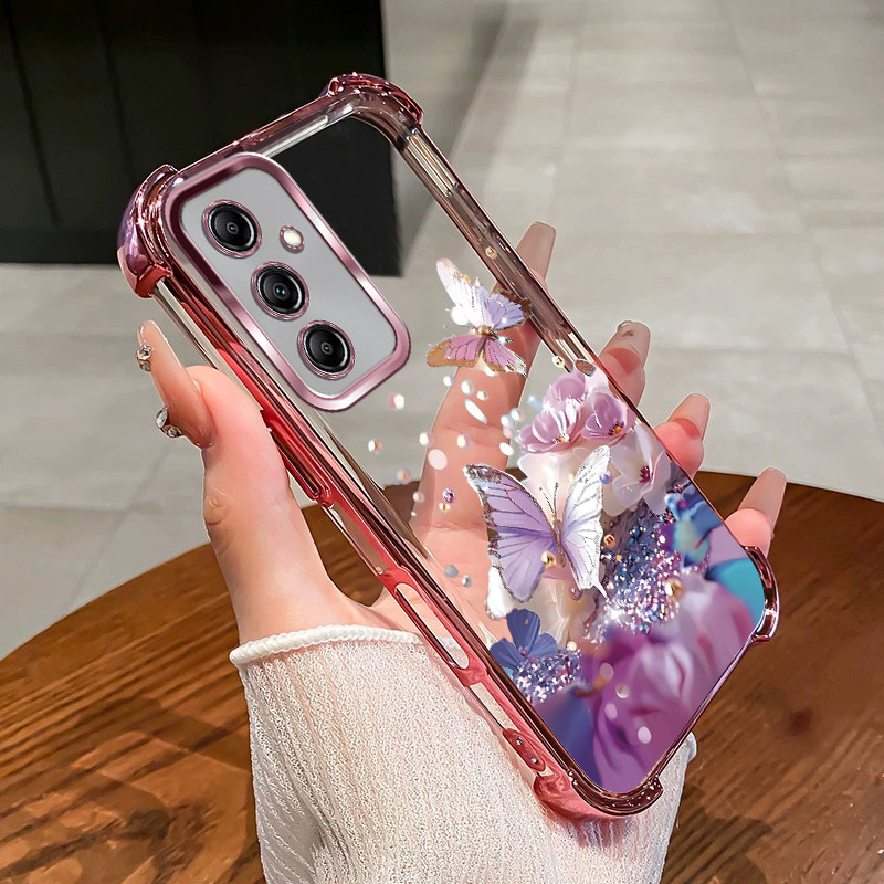 กันกระแทกเคสสําหรับ Samsung A16 A26 A36 A56 5G เคสโทรศัพท์ TPU 2025 ออกแบบใหม่ผีเสื้อดอกไม้อุปกรณ์เสริมฝาครอบ SZ28