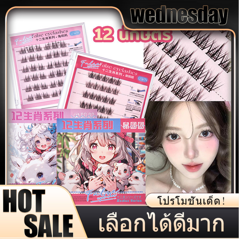 WED ขนตาปลอม ขนตาปลอมแบบมีกาวในตัว แบบ C curve สีดำล้วน แบบนิ่มลุคไซด์ควีน ที่สาวๆ 2025 ต้องมี!