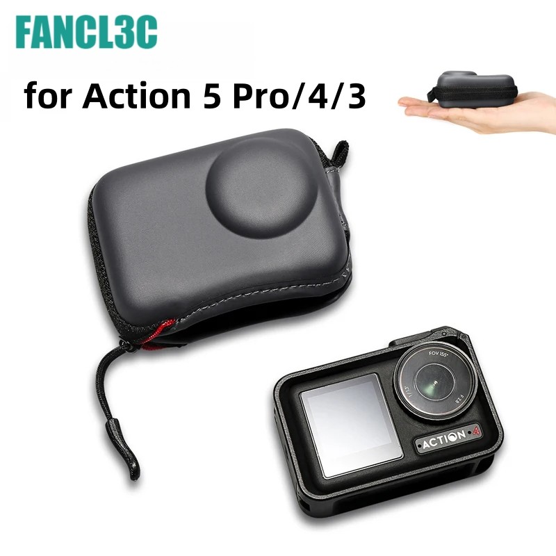 สําหรับ DJI Osmo Action 3 4 5 pro อุปกรณ์เสริม Mini กรณีแบบพกพากันน้ําครึ่งซิป + ล็อคถุงเก็บสําหรับ Dji Action 5 Pro กล้อง