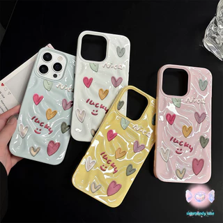 💖จัดส่งในพื้นที่💖 เคสเหมือนอุกกาบาต รักรูปร่างหัวใจ มีสีสัน โชคดี สําหรับIPhone16 15 14 13 11 7 8plus Pro Promax X XR XS