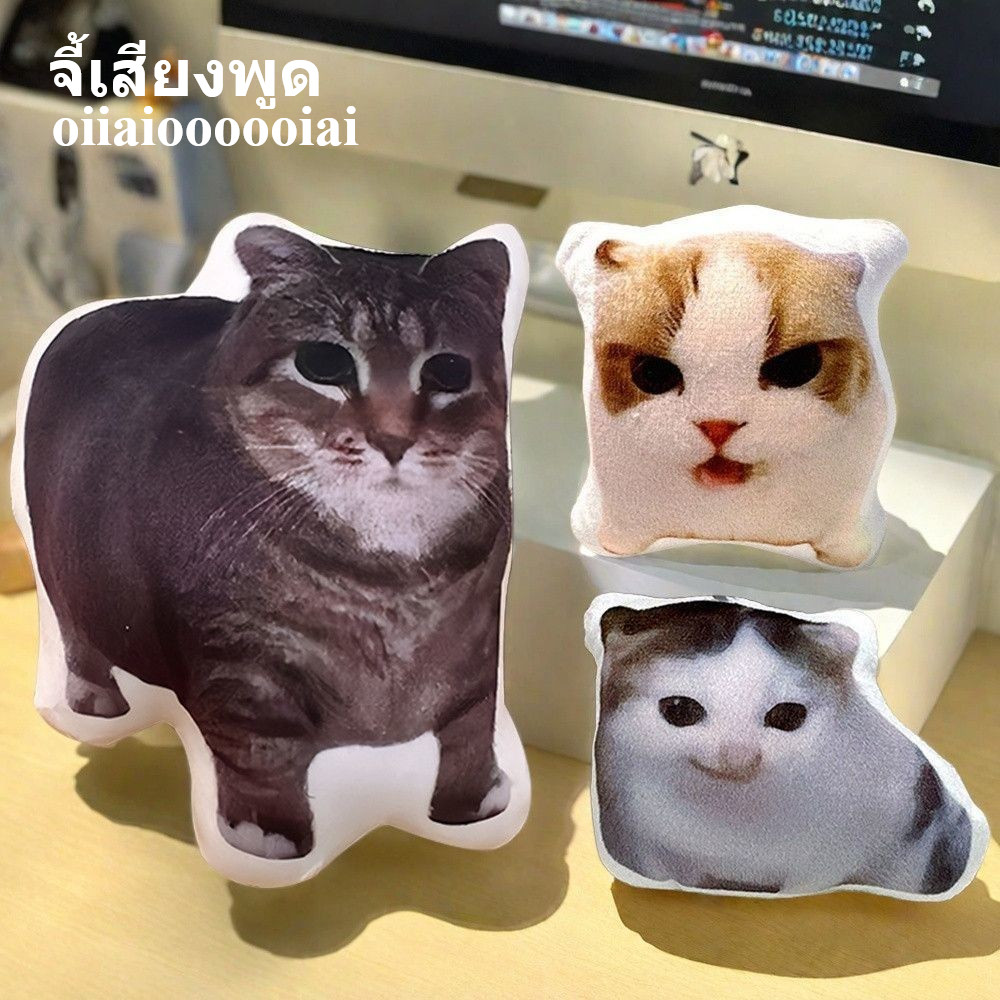 Creative Brainrot Cat พวงกุญแจสําหรับกระเป๋าอุปกรณ์เสริม OIIA Meme Uia Meow เสียง Key แหวนจี้นักเรีย