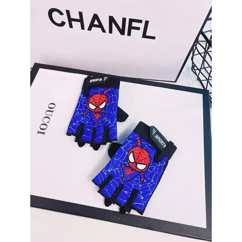 ถุงมือขี่จักรยานสไปเดอร์แมนสำหรับเด็กชายและเด็กหญิง ดีไซน์สำหรับนักเรียนกลางแจ้ง - รูปที่ 4