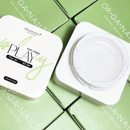 ORGANAIL Play Gel  Pop up - 3D Gel  เจลสำหรับทำลายนูน อบแล้วแห้งเลย สามารถขัดผงได้ 15ml กระปุกเขียว - wenails