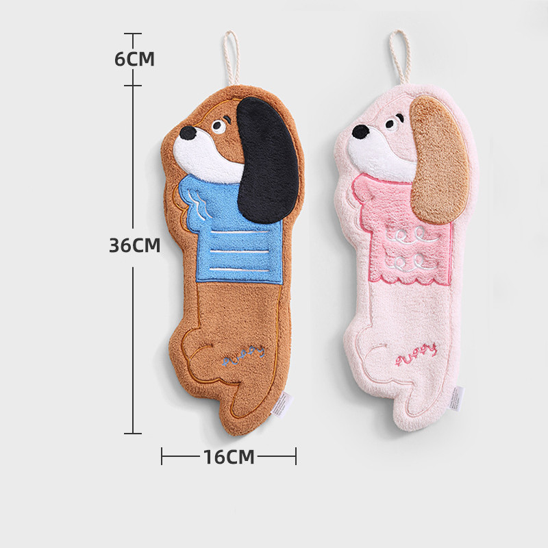 ผ้าเช็ดมือลายการ์ตูนหมาน้อย คัชชุน นาโนซับน้ำดี เหมาะสำหรับห้องครัว ห้องน้ำ แขวนง่าย - รูปที่ 7