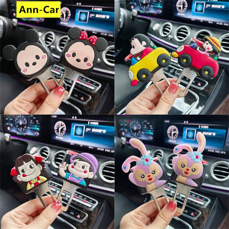 1ชิ้นการ์ตูนสากลรถความปลอดภัยเข็มขัดนิรภัยคลิปหัวเข็มขัดปรับขยาย ส่วนต่อขยาย
